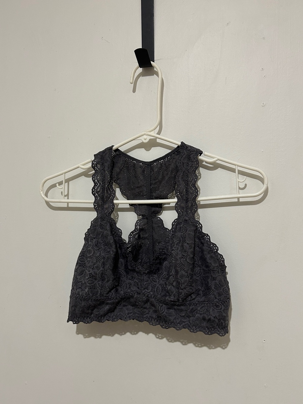 Gray lace bralette
